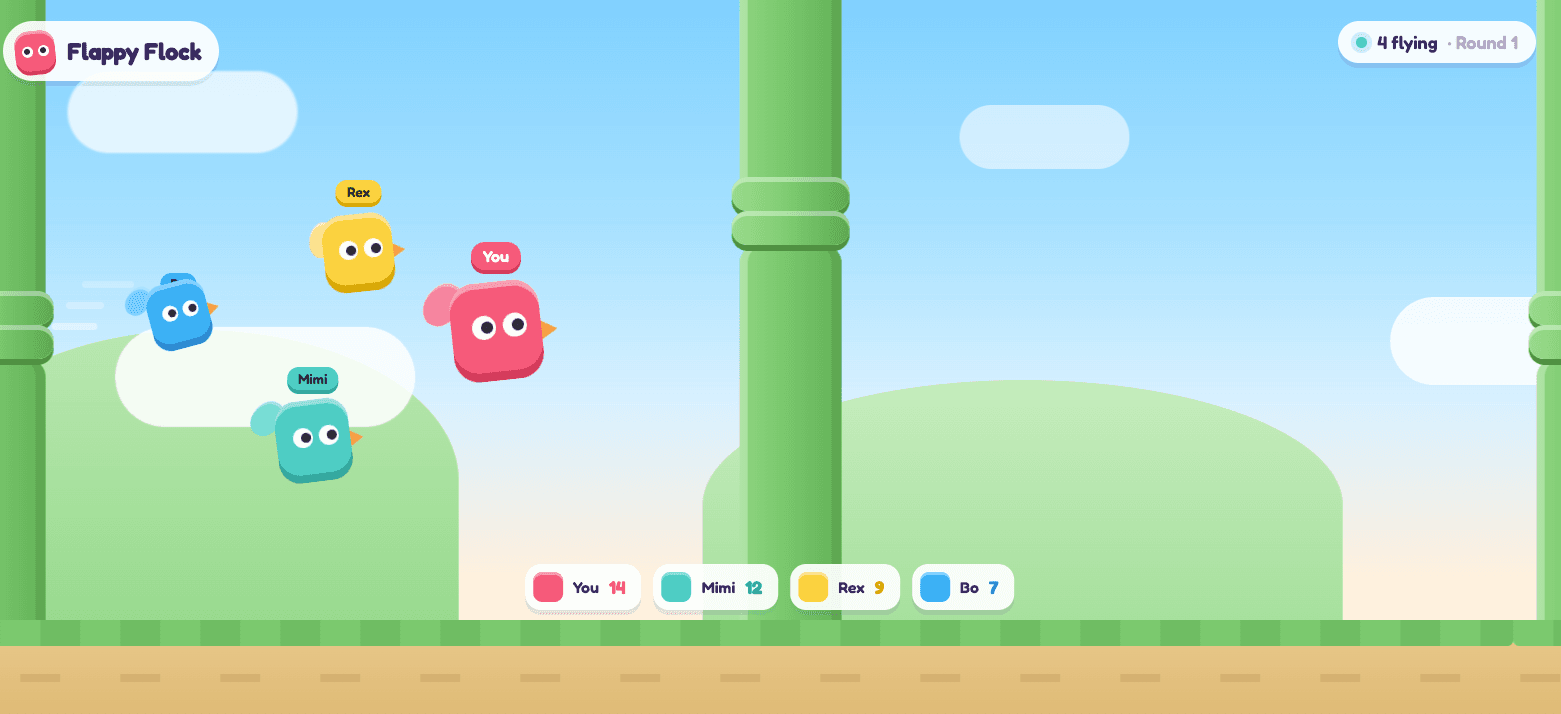 Flappy Flock gameplay on the big screen