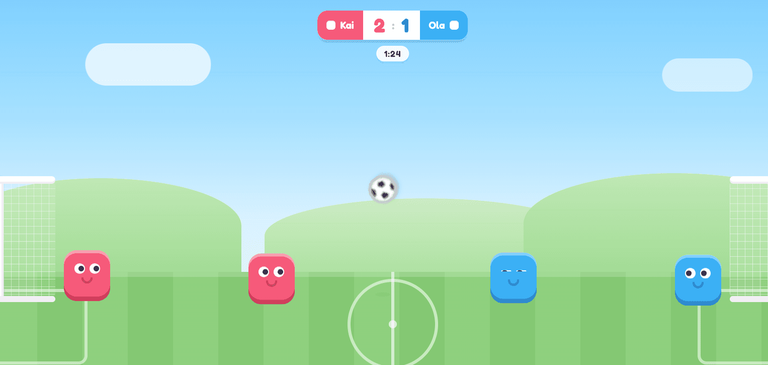 Head Soccer gameplay on the big screen