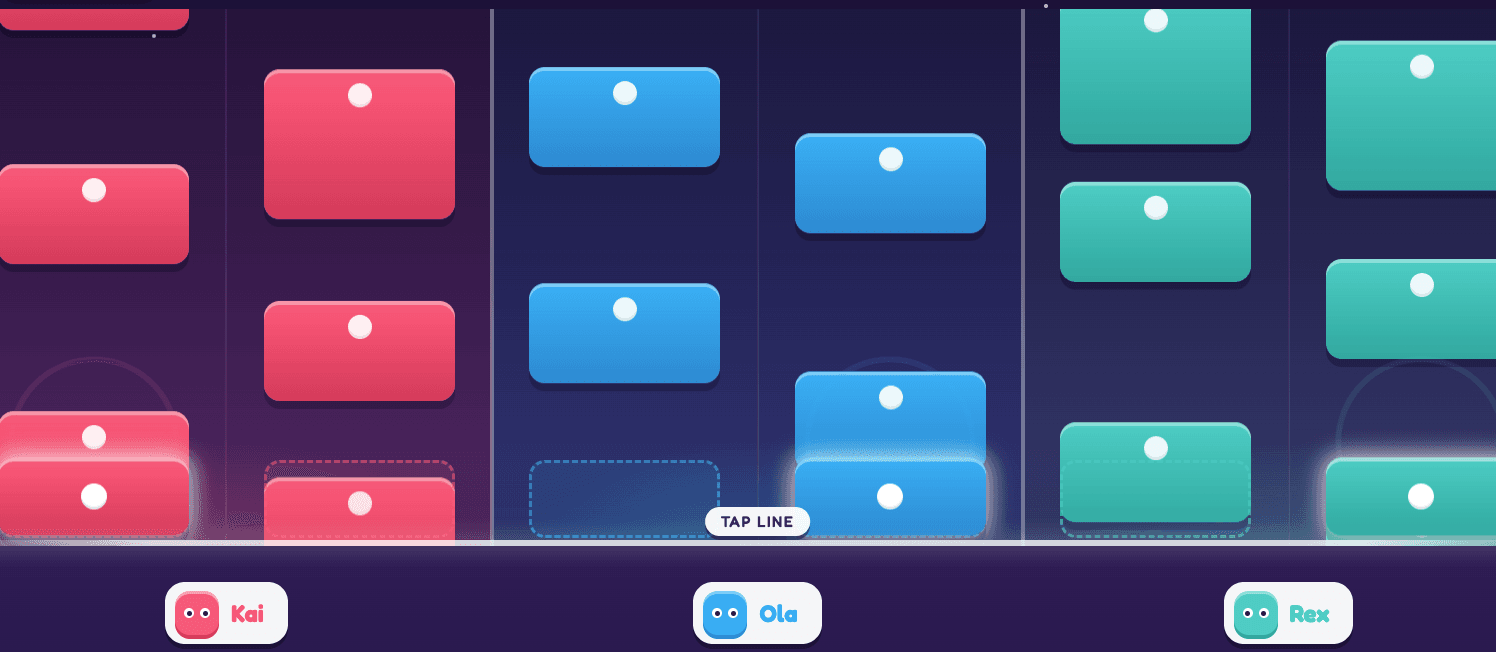 Tile Rush gameplay on the big screen